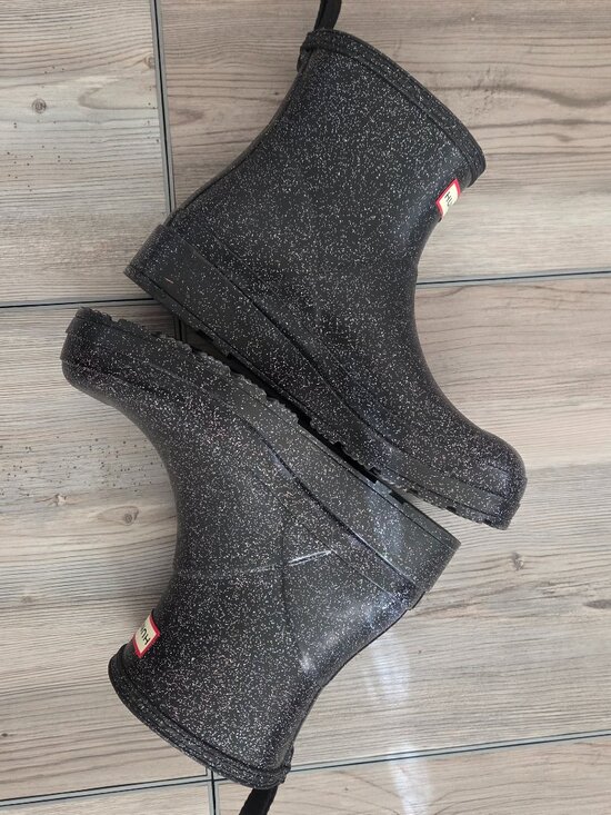 Hunter Rain Booties. Black w Speckles. US07. NEW - Picture 1 of 6